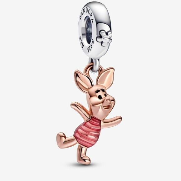 925 Sterling Silver Disney Pandora Winnie the Pooh Piglet Dangle Charm - Picture 1 of 4